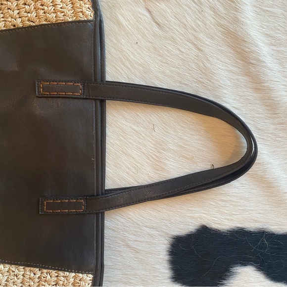 Women's Simple Woven Straw Purse Beach Bag Tote Shoulder Bags Summer Purse Khaki - Picture 4 of 8